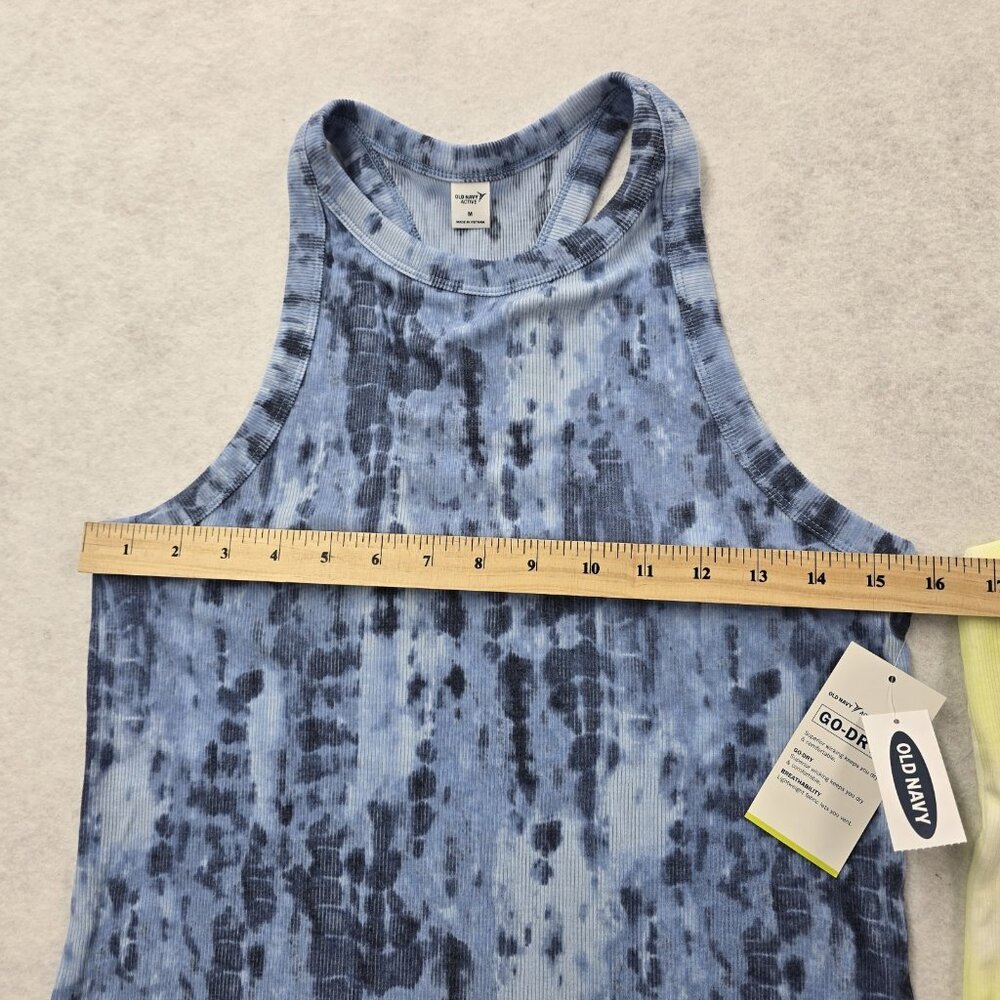 NWT Lot Of 2 Old Navy Active Go-Dry Lightweight Tank Tops Tie Dye Racerback M - Picture 7 of 8